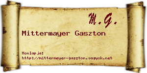Mittermayer Gaszton névjegykártya